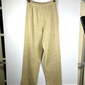 Holiday New Year’s Party trendy champagne gold retro metallic shimmery pants